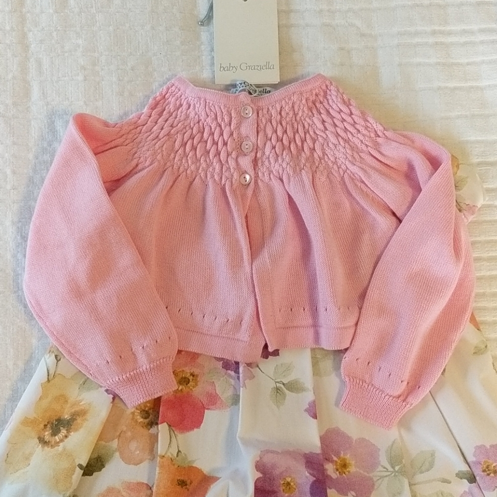NWT baby Graziella floral dress and pink sweater - Picture 4 of 4